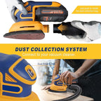 Cordless Detail Sander Compatible with Dewalt 20v Max Battery, 1.9Amp, Dust Collector, Brushless 12,000 OPM Speed, Compact Soft Palm Grip, 10pcs Sanding Pads, 2.0Ah Charger & Battery Kit