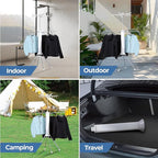 GCCSJ 4-Legged 2 Tier Folding Portable Octopus Style Clothes Drying Rack with Wheels,Laundry Drying Rack Collapsible for Indoor Outdoor Use