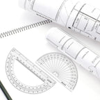 EBOOT 2 Pcs Plastic Protractor Clear 180 Degrees Transparent Protractor for Geometry, 4 Inch and 6 Inch