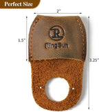 Ringsun Thumb Guard Wood Carving Tools, Leather Finger Protector, Handmade Carpenter Working Carving Kit Accessories Brown RS40