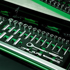 SK 1/2" Drive Socket Set with 160-P Ratchet, 34-Piece, SAE, SuperKrome Finish, Premium CR-V Construction, with EVA Foam Tool Organizer
