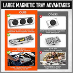 HORUSDY 5-PIECE Magnetic Pickup Tools Set, Include 15LB, 10LB, 3LB, 1.5LB Magnet Sticks, Rust-Proof Magnetic Tray, Telescoping Design for Mechanics, Automotive, DIY, Gifts for Men, Dad, Husband
