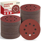JTIEO 5 Inch Sanding Discs – 100 PCS 400 Grit Sandpaper Assortment, Hook & Loop Orbital Sander Pads, Round Sanding Pads for Random Orbital Sanders
