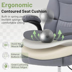 500LBS Drafting Chair, High Back Safer Standing Desk Chair, Executive Tall Office Chair with Flip-up Armrests, Upholstered PU Leather Task Chair, Ergonomic Seat with Adjustable Height&Foot Ring, Grey