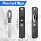 4 Pack Nail File Metal, 3.54IN Stainless Steel Fingernail Files Double Sided Grit Nail Filer with Leather Cases and Non Slip Handle