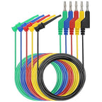 Sumnacon Multimeter Test Lead Set - 5Pcs Stackable Banana Plug to Test Hook Wire Cable Kit with Protective, Flexible Wire Leads for Electrical Testing 500V/5A 9.8Ft/3M