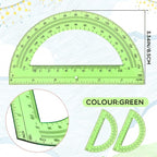 EBOOT Plastic Protractor Math Protractors 180 Degrees, 6 Inch, Pack of 2 (Green)