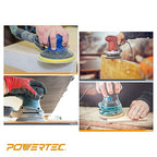 POWERTEC 45108 A/O Hook and Loop 8 Hole Disc, 6-Inch, 80 Grit, 25 PK