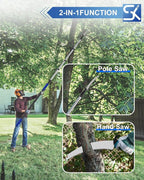 26FT Reach Pole Saws for Tree Trimming, Manual Pruning Pole Saw with 5-20FT Telescoping Extension Pole, Tree Pruner Tree Trimmer with 19" 3X Detachable Saw for Yard Garden Trees Palms Shrubs
