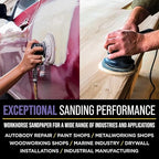 Dura-Gold Premium 40 Grit 5" Purple Film Ceramic Sanding Discs, 8-Hole Pattern, Box of 25 - Dustless Hook & Loop Backing Sandpaper for DA & Random Orbital Sanders - Sand Auto Paint, Wood, Woodworking