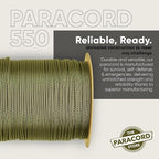 The Paracord Store | Type III 550 Paracord - 1000 FT Spool, Olive Drab | Heavy Duty 7 Strand Tactical Paracord - USA Made Nylon Outdoor Parachute Cord for Camping, Fishing & More - Survival Cord