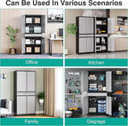 Metal Garage Storage Cabinet with Doors and Shelves, Lock, Drawer - 71" Lockable Steel Cabinet for Home, Office