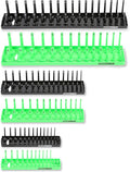 OEMTOOLS 22233 Tool Storage Organizer for SAE and Metric Socket, 6PC Socket Organizers for 1/4", 3/8", and 1/2" Drive Sockets, Optimize Toolbox Organization