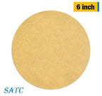S SATC 100 PCS PSA Sanding Discs 6 Inch Adhesive Backed Sandpaper 80 Grit Sander Attachment for Drill Self Stick Aluminum Oxide Round Automotive Sandpaper with Sticky Back