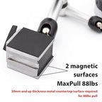 Clockwise Tools Mini Magnetic Base, MGBR-03, Magnetic Stand for Digital Dial Indicators, 88lbs Max Pull