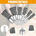 30 Pack Wire End Brush Set, Wire Brush for Drill ,6 Sizes 0.012" Crimped Wire Wheel Drill with 1/4 Inch Shank