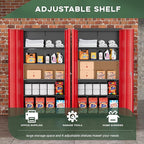 Greenvelly Metal Garage Storage Cabinet, 72" Black Red Tool Steel Locking Cabinets with Doors and 4 Shelves, Tall Cabinets for Garage Storage Systems Lockable File Cabinet for Home Office,Garage