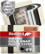 Redford Supply Co. Cold Snap (0°F) 2 Pack Outdoor Faucet Covers for Winter Freeze Protection, 7.5"W x 9.5"H, Foam Spigot Covers Winter Insulated, Outside Pipe Cover, Insulated Hose Bib Cover (Beige)
