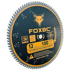 FOXBC 12 Inch Miter Saw Blade 100 Teeth Ultimate Polished Finish Saw Blade for Wood with 1 Inch Arbor