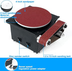 Twotrees Mini Disc Sander 6-Inch, 1.2x15in Belt Bench Grinder, Dual Motor Adjustable Speed Electric Sander Suitable for Diy Grinding of Metal, Wood, Aluminium, Etc
