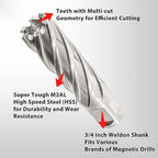 S&F STEAD & FAST HSS Annular Cutter 13/16" Diameter 2" Cutting Depth, Mag Drill Bits with Pilot Pin for Magnetic Drill Press