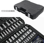 Amazon Basics Mechanic's Socket Tool Set With Case, SAE and Metric Sizes, 201-Piece