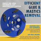 5" PCD Grinding Wheel for Epoxy, Glue, Mastic and Paint, 5 Crushed Chip PCD Segments, 5/8"-11 Threaded Arbor