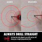 BullseyeBore Core CR1-101 Drill Guide for Straight Holes - Magnetic Drill Attachment with Efficient Red Laser for Visual Worksurface Alignment - Compatible with Common & Specialty Bits from 2" to 8"