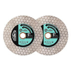 Tile Blade 5"/125mm - 2pcs Diamond Saw Blade Hexagon Design for Cutting and Grinding Granite Marble Ceramic Porcelain Tile,Arbor 7/8"-5/8"