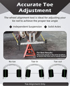 Upgraded Wheel Alignment Tool Kit, Toe Alignment Tool Plates with Extension Arms, Heavy Duty Front End Alignment Tool for Cars, Fast Precise DIY Toe Alignment at Home, Fits Lower Calipers, Silver