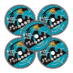 6-1/2 Inch Miter/Table Saw Blades 5pcs, 60 Teeth ATB TCT Fine Finish Wood Cutting Circular Saw Blade with 4/5|5/8 Inch Arbor