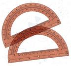 Zonon 2 Pcs 6 Inch Plastic Protractor Math Protractors 180 Degrees Angle Measurement, Translucent for Geometry Classroom Kid Student School Office Supplies(Brown)