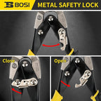 Aviation Tin Snips Straight Cut Heavy Duty Sheet Metal Cutter Snips Shears Cutting Metal Sheet Chrome Vanadium Steel Sharp Blades Safety Latch (10inch Straight)