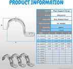 OhLectric 1 Hole 1 Inch Pipe Strap - Reinforced Rib for Extra Strength - Zinc-Plated Steel Pipe Strap Clamp for Rigid & IMC Conduit - Snap-On Installation - Pack of 25; OL-43060