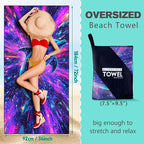 Fantasy Dolphin Beach Towel Oversized 36" x 72", Thin Lightweight Sand Free Quick Dry Microfiber Towel for Swimming Pool Cruise Camping Travel