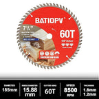 Circular Saw Blades 7-1/4 Inch, 60T for Wood Cutting – Ideal for Hardwood, Plywood, Chipboard – Precision Carbide-Tipped Saw Blades for Smooth Finish