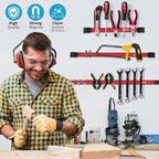 12" 18" 24" Magnetic Tool Holder Strip, Red Magnet Bar, Metal Tool Organizer Rack for Garage Organization, Easy To Install in Workshop, Mounting Screws Included
