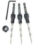 FTG USA Countersink Drill Bit Set for Wood with Tapered Drill Bit 3 Pc #10 (3/16")