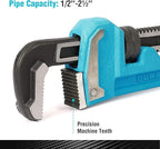 DURATECH 18-Inch Heavy Duty Pipe Wrench, Adjustable Plumbing Wrench, Malleable Cast Iron Handle, Exceed GGG standard