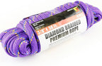 Wellmax Diamond Braid Nylon Rope, 3/8 in X 50 Foot, UV Resistant, High Strength and Weather Resistant - Purple