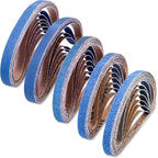 40 PCS 1/2" x 18" Zirconia Sanding Belts,8 Each of 40/60/80/120/240 Grits Belt Sander Paper,1/2 x 18 Inch Sanding Belts for Air Belt Sander, Woodworking, Metal Polishing, Derusting