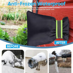 12Pack Outdoor Faucet Covers for Winter - 6.7"W x 8.3"H Hose Bib Covers for Winter Freeze Protection with Reflective strips Outside Spigot Pipe Reusable Waterproof Insulated backflow Cover,Black