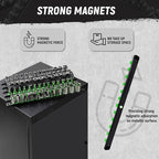 ALOANES Magnetic Socket Organizer Set, 6-Piece Heavy Duty Aluminum Socket Holder Socket Rail Organizer for Tool Box, 360° Swivel Clips Socket Rack 1/4, 3/8, 1/2-Inch x 80 Clips (Black)