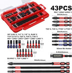 43pieces Screwdriver Bits Set, Impact Magnetic S2 Steel Multi Insert Power Bits Tips with Impact Bit Holder and Two Storage Box（PH/TORX/SQ/PZ/HEX/SL）