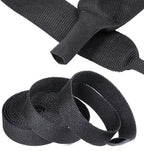 2 in 1 Heat Shrink Braided Sleeving Fabric Tubing-Perfectly fit Irregular Shape Hose/Cable/Wire (1"(25mm), 14FT)