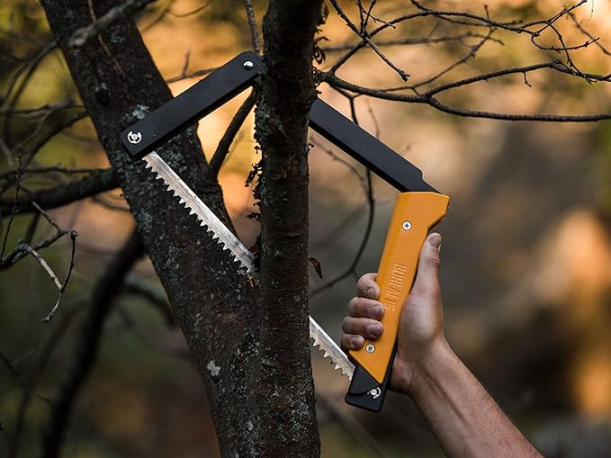 AGAWA - BOREAL15 -> 15 Inch Folding Bow Saw (Black Frame - Green Handle - All Purpose Blade)
