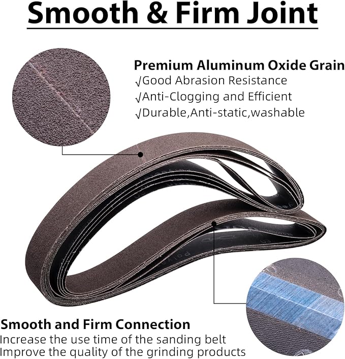 2 x 72 2x72 Inch Sanding Belts,2 x 72 Grinding Belts 120 Grit, Aluminum Oxide Knife Sharpening Sanding Belt for Metal, 6 Pack(2x72in,120 Grit)