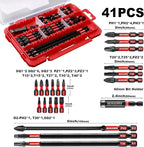 41pieces Screwdriver Bits Set, Impact Magnetic S2 Steel Multi Insert Power Bits Tips with Impact Bit Holder with Storage Box（PH/TORX/SQ/PZ）