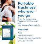 YUNI Beauty Large Body Wipes (Peppermint Citrus, 30 Count) Super Soft Moist Showerless Wipes that Cleanse & Deodorize - On-the-Go No Rinse Body Cleanser - Biodegradable Individually Wrapped