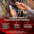 VFLVisual Fault Locator Kit 50mw,Fiber Optic Cable Tester Tool Kit,Fiber Red Light Pen Tester with 2.5mm Universal Connector 2pcs FC-LC Adapter & 1pc LC, SC, FC Coupler & 3 1.5m Patch Cords